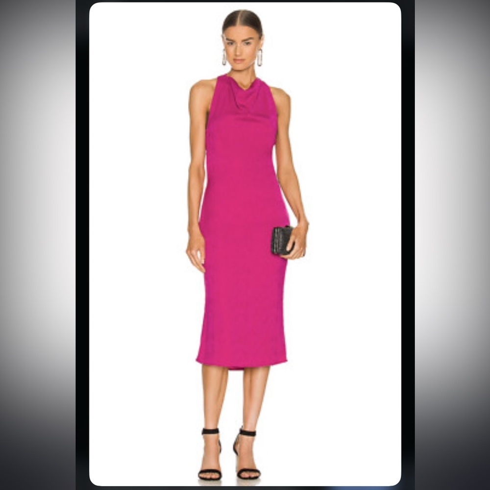 New NBD Women's Asher Midi Dress
Fuchsia Pink Halter size small